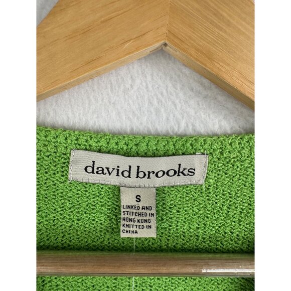 VTG David Brooks‎ ramie blend embroidered floral cardigan sz S - Picture 2 of 7